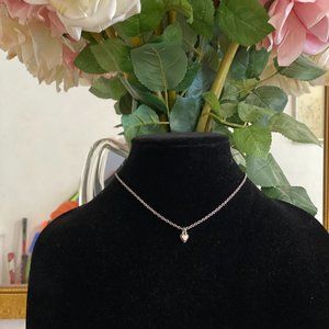 Vintage Pale Pink Enamel Heart Necklace